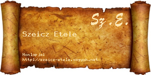 Szeicz Etele névjegykártya